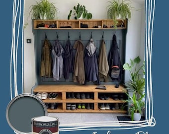 Coat Rack with Pigeon holes with shoe rack or storage