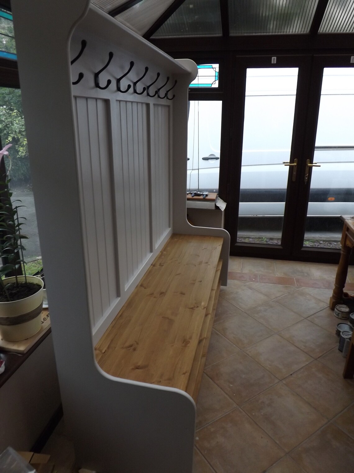 Beautiful Monks bench coat rack with shoe rack Etsy