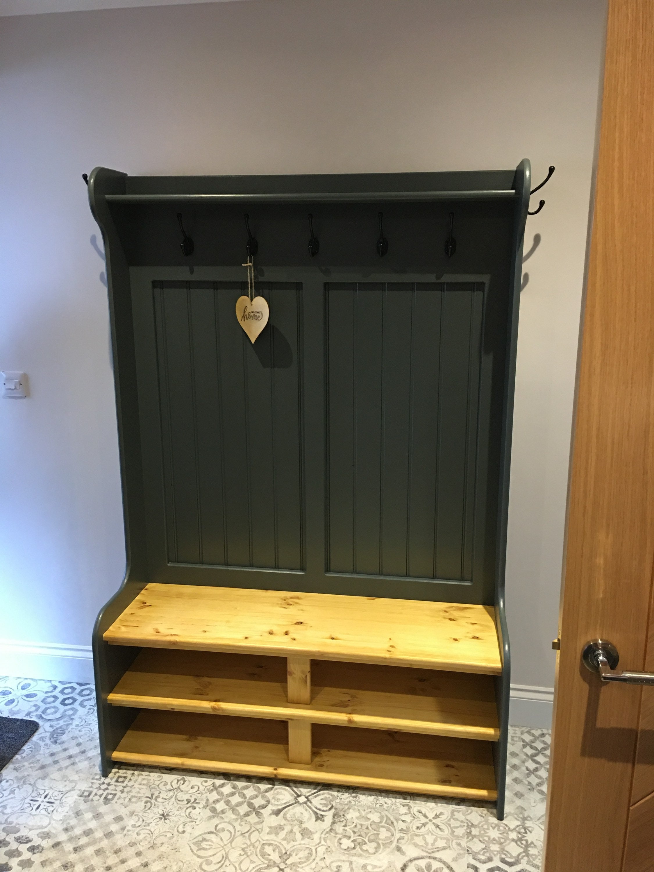 Beautiful Monks bench coat rack with shoe rack Etsy