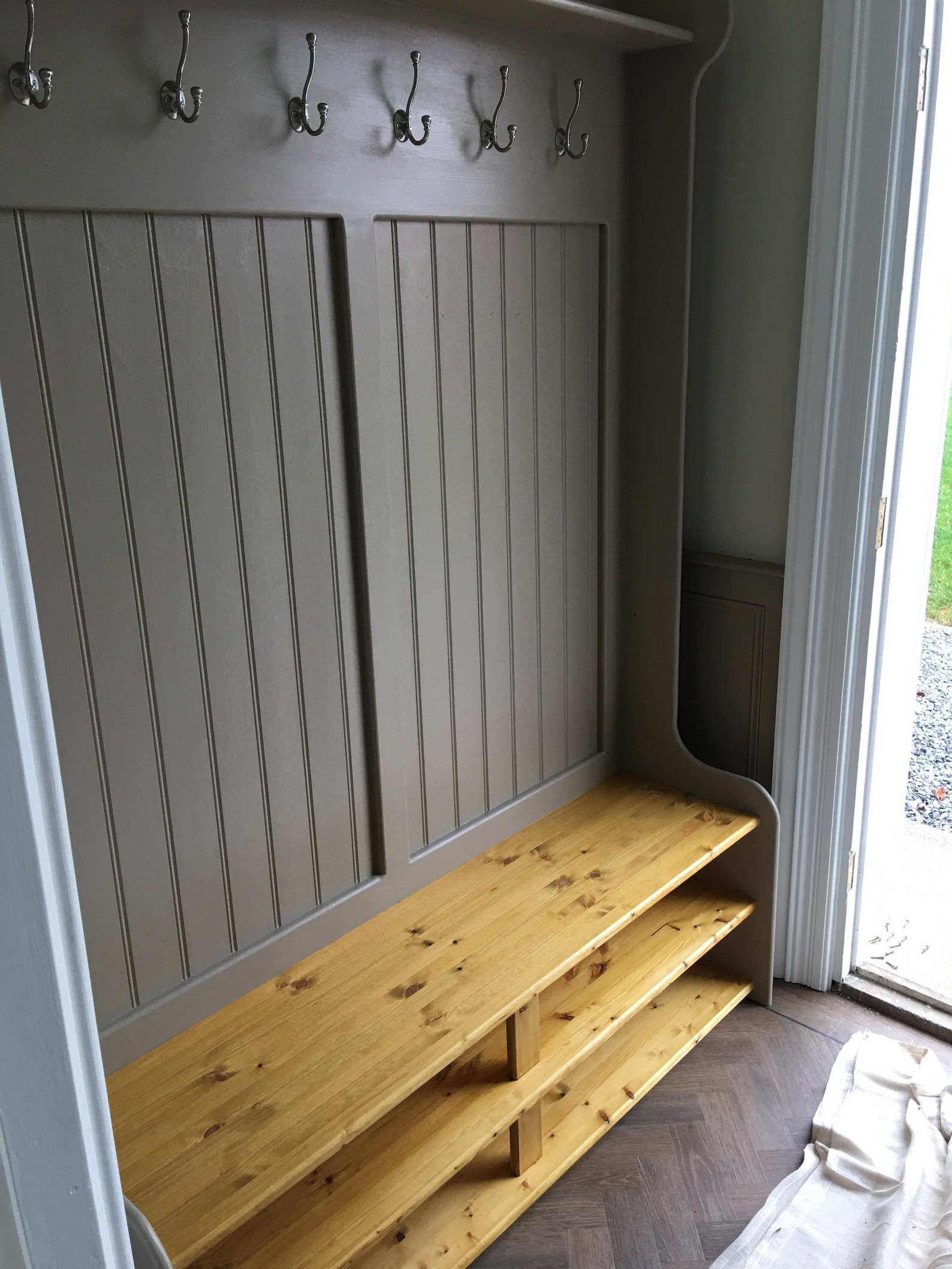 Beautiful Monks bench coat rack with shoe rack Etsy