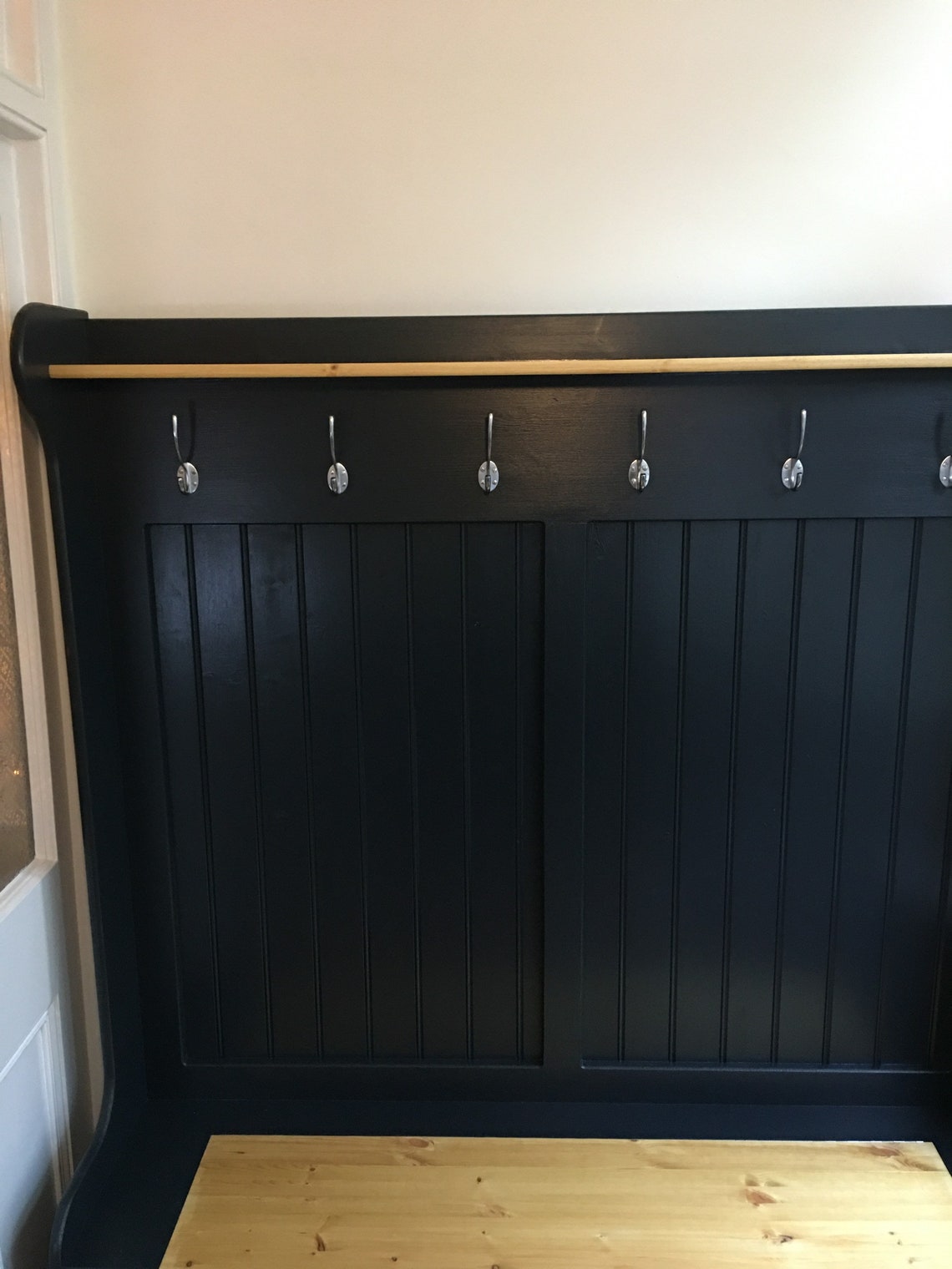 Hand Made Monks Bench / Coat Rack / Storage Bench / Finished Etsy UK