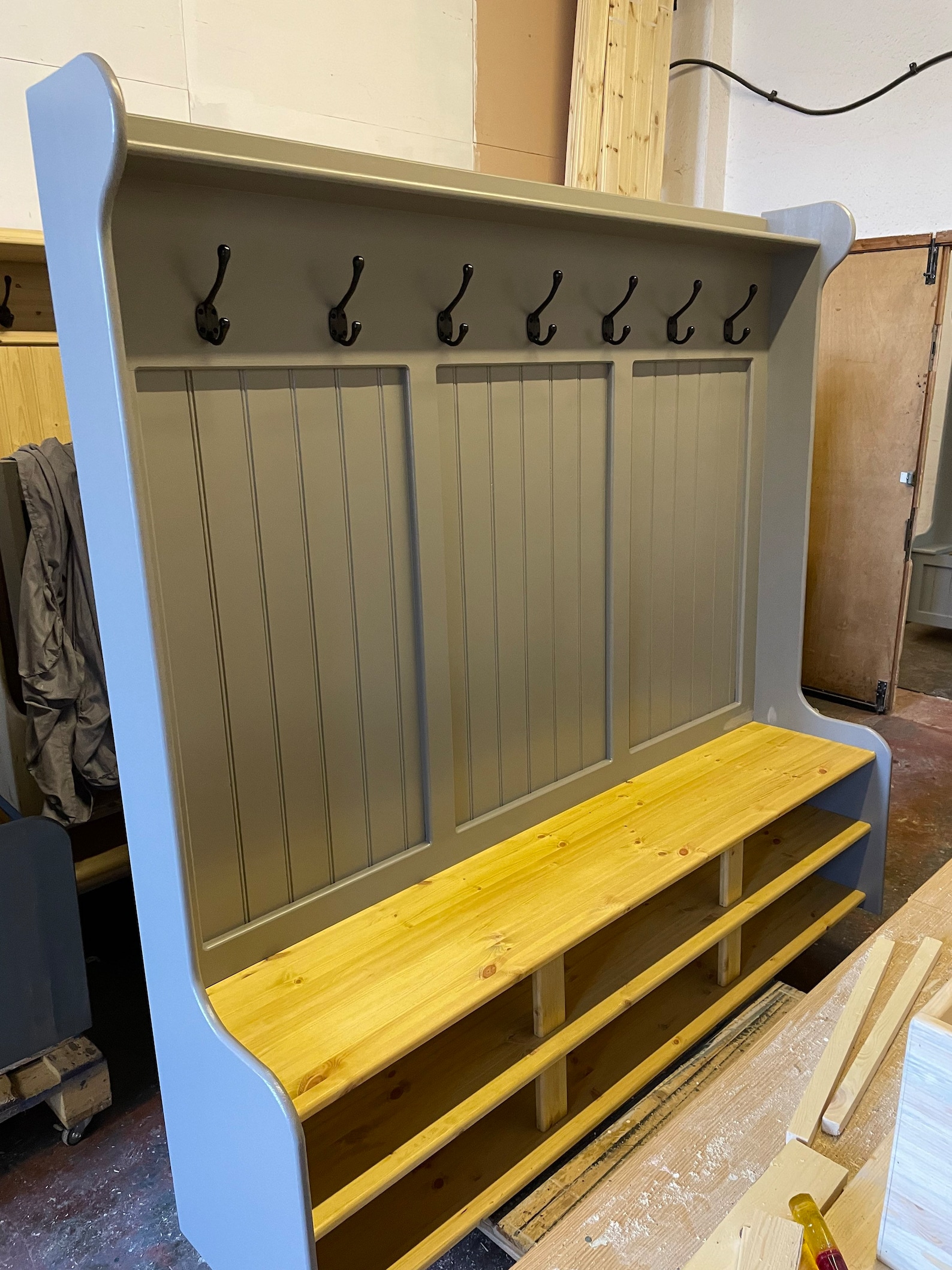 Beautiful Monks Bench Coat Rack With Shoe Rack Etsy UK