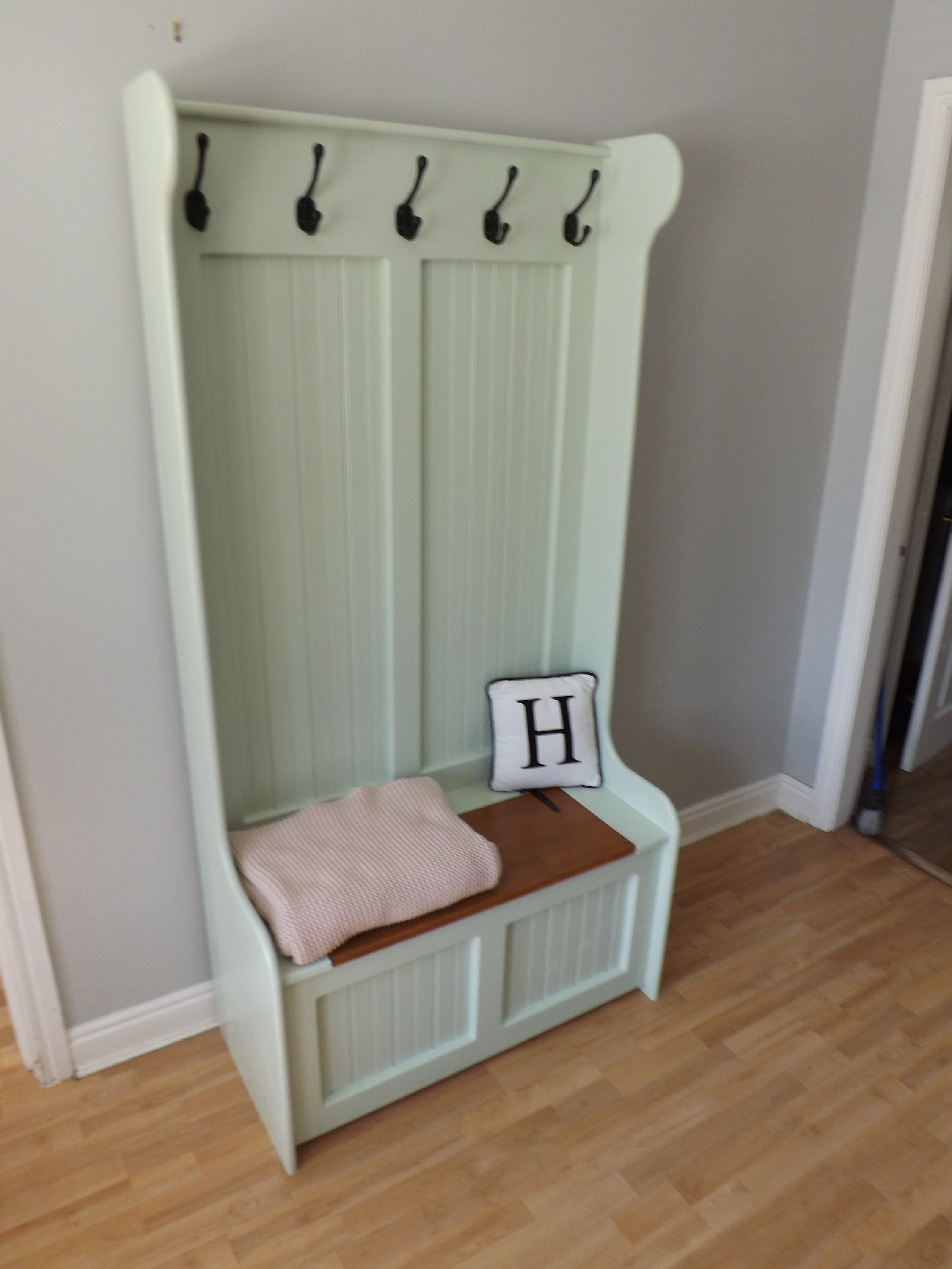 Hand made Monks Bench / Coat Rack / Storage Bench / finished Etsy