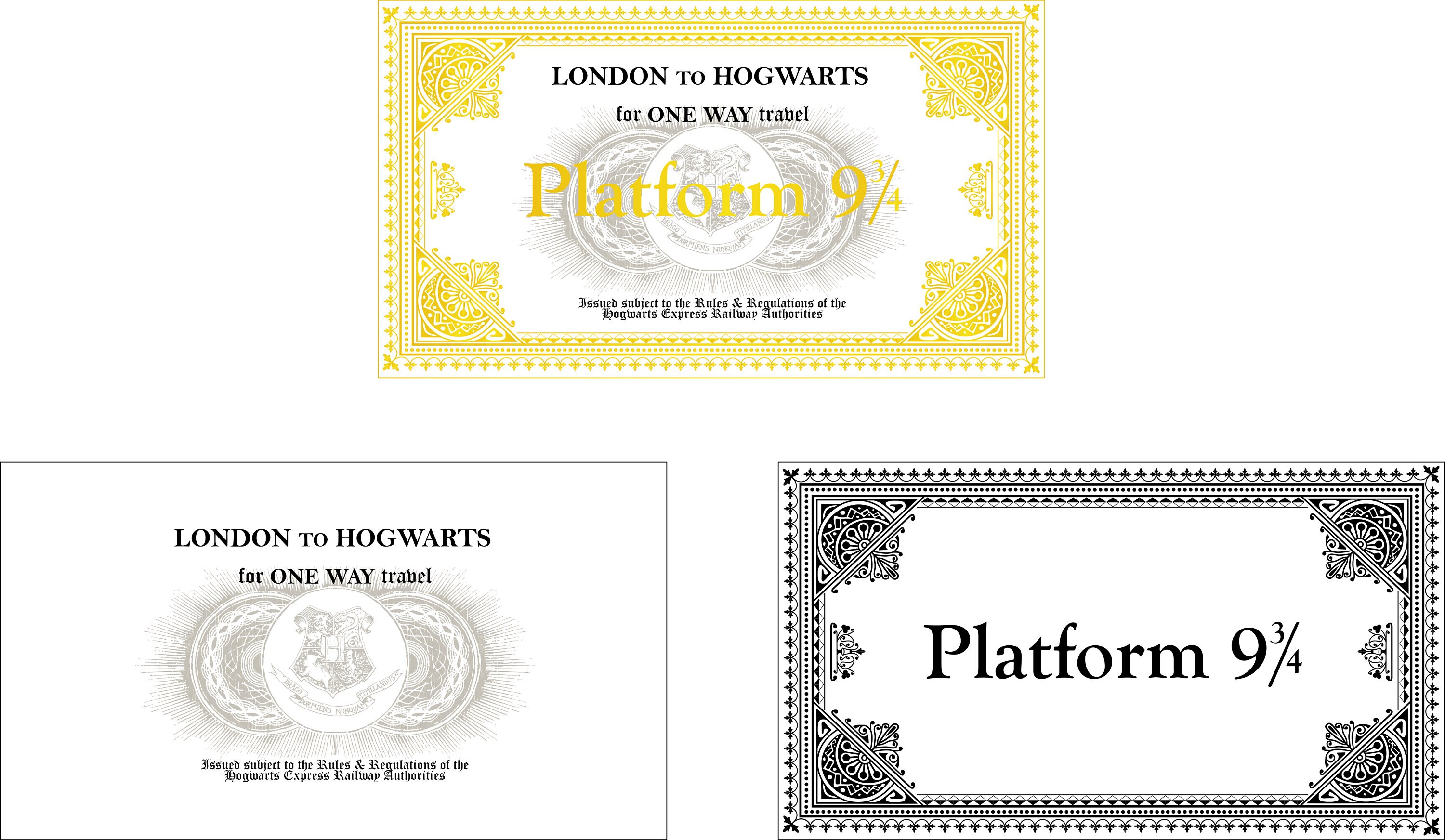 Platform 9 3 4 Ticket Printable
