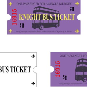 DESCARGAR Wizard Knight Bus Ticket SVG, Vector, Imprimible, Personalizable