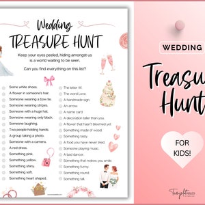 Kids Wedding Game, Scavenger hunt for kids, Wedding Table Games, Treasure Hunt for Kids Wedding Table, I spy, Activity Game for kids