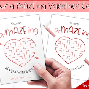 Sie sind erstaunliche Valentinskarte! Druckbares Valentinstag Geschenk, Labyrinth Stifthalter, Nicht Candy Herz, Kinder DIY Schule Klassenzimmer Lehrer, Puzzle