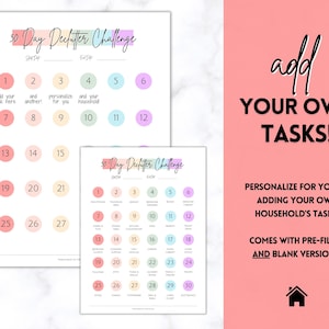 30 Day Declutter Challenge Printable, Cleaning Planner Schedule, De ...