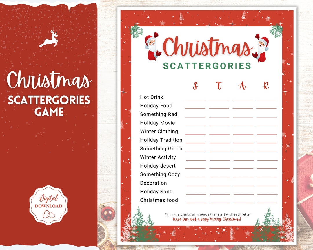 Holiday Scattergories Game Christmas Game Printables, Xmas Party Game, Fun Family Activity Set, Virtual, Kids Adults, Office Party, Quiz - Etsy holiday-scattergories-game-christmas-game-printables-xmas-party-game-fun-family-activity-set-virtual-kids-adults-office-party-quiz-etsy