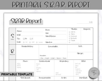 SBAR Nurse Report Sheet, Nurse Brain Sheet, ICU Nurse Report, RN Nursing, New Grad, Sbar Brain Sheet, Patient Assessment, Printable Template