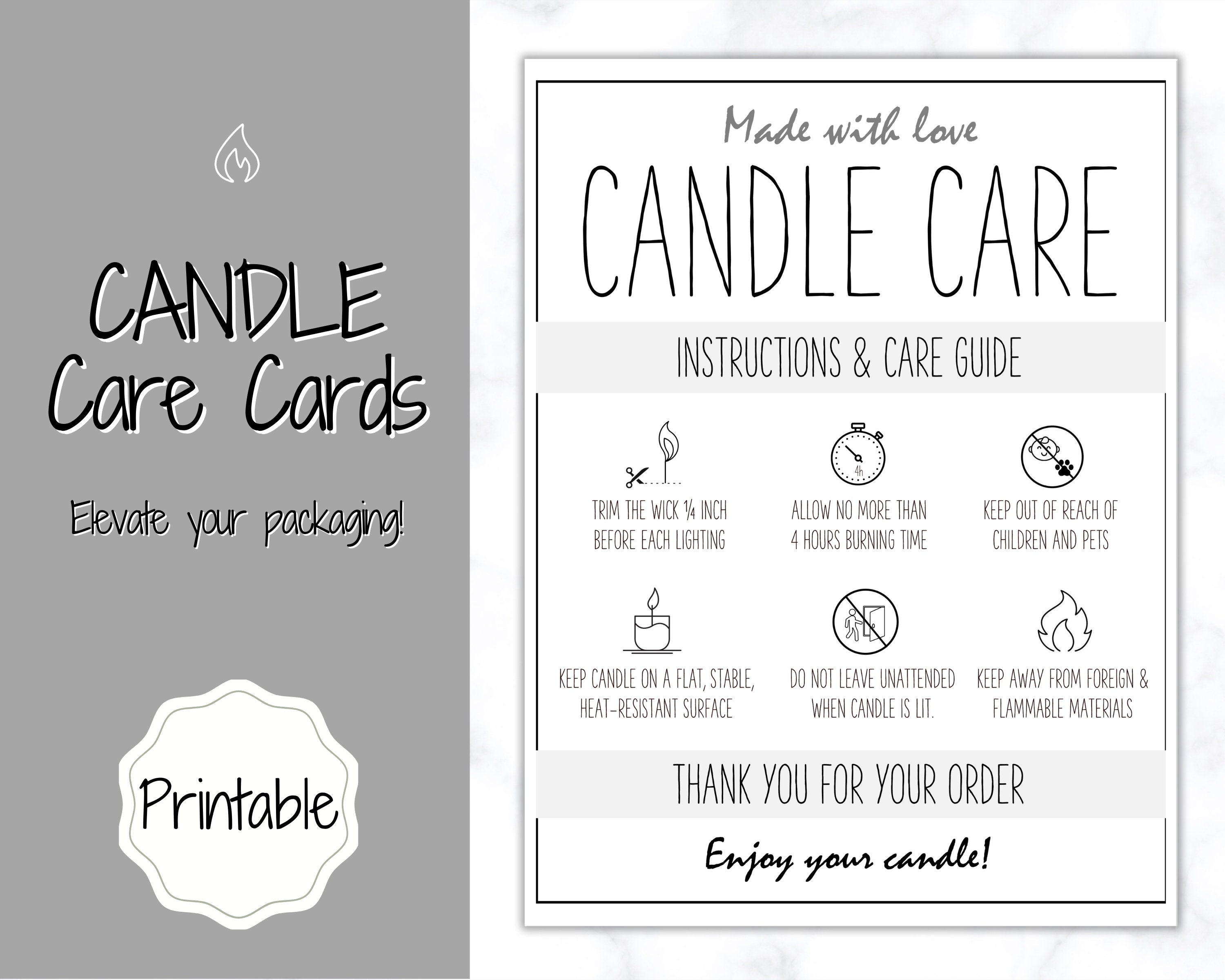 Printable Candle Care Instructions Printable Word Searches