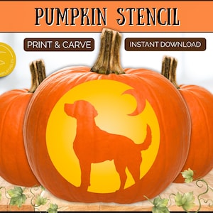 DOG Pumpkin Stencil, Printable Pumpkin Carving Stencil for Halloween Decor, Jack o lantern Stencil Template, Printable Fun Crafts PET
