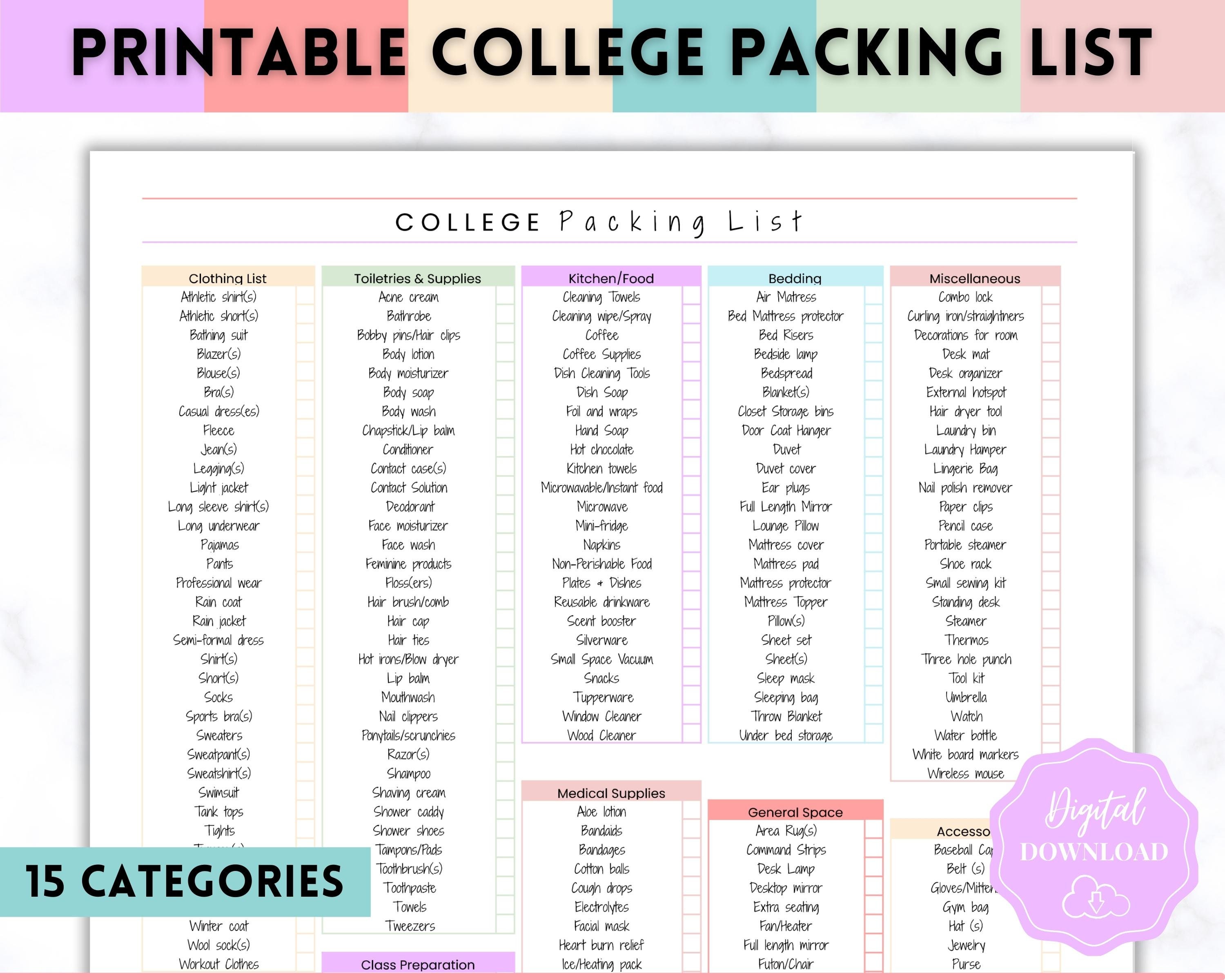 College Packing List for ADHD Students: School Supplies