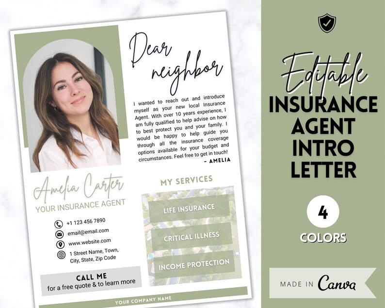 Insurance Agent Introduction Flyer Template Life Insurance - Etsy