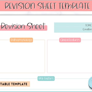 Medicine Revision Sheets, Nursing School, Medical & Nursing Students, Exam Revision Notes, Student Nurse, Revision Guide Templates