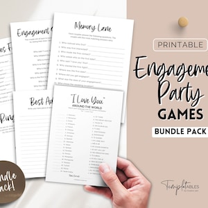 40 Engagement Party Games Bundle! Printable Engagement Games, Fun Fiance games, Bling hunt, couples shower, engaged couple, signs, decor