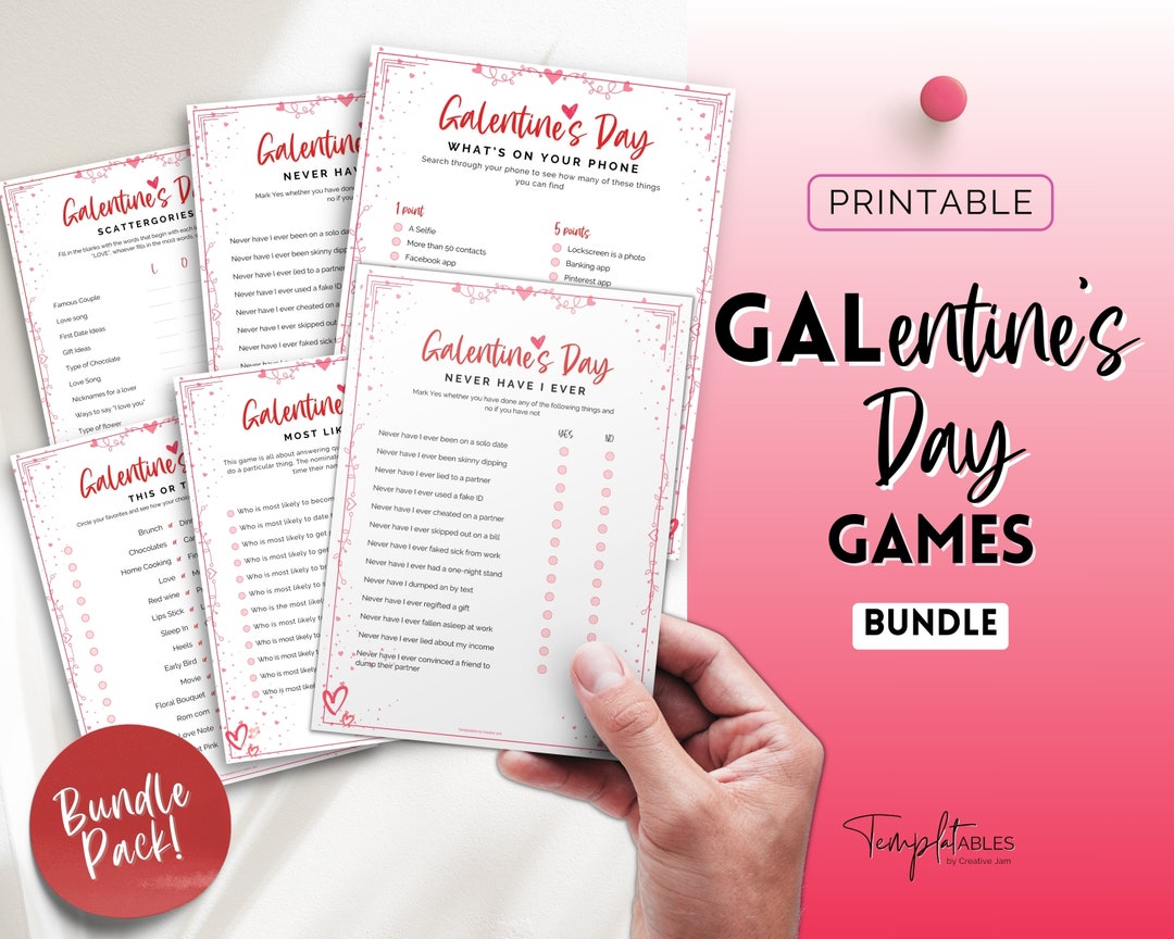 GALENTINES Games Bundle, 15 Printable Games for Galentines Day ...