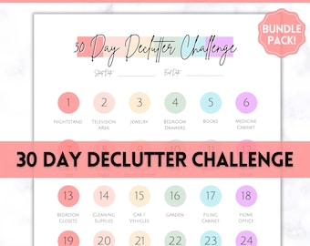 Declutter Checklist, 30 Day Challenge Printable, Cleaning Planner Schedule, De clutter your home, Spring Clean, Home Cleaning, Organization