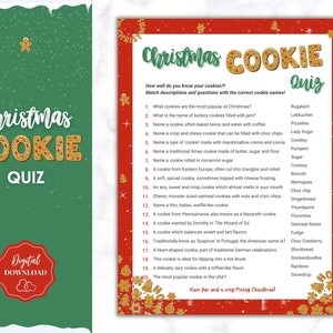 Christmas Cookie Quiz Game! Holiday Guess the Cookie Game Printable, Xmas Party, Fun Family Activity Set, Virtual, Kids Adults, Office