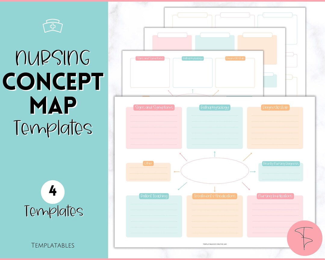 Nursing Concept Map Template Nursing School Notes Printable Nursing