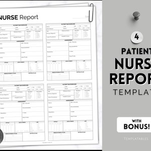 4 Patient Nurse Report Sheet, Nurse Brain Sheet, 5 Colors, ICU Nurse Report, RN Nursing, Grad, SBAR, Patient Assessment, Printable Template