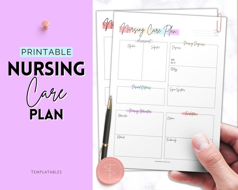 Nursing Care Plan Template, Printable Nursing Notes Assessment, Nursing ...