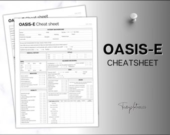 OASIS-E Cheatsheet, Oasis Home Health Nurse Template, Nurse Report Sheet, Nurse Brain, Caregiver Planner, SOC, Nurse Visit
