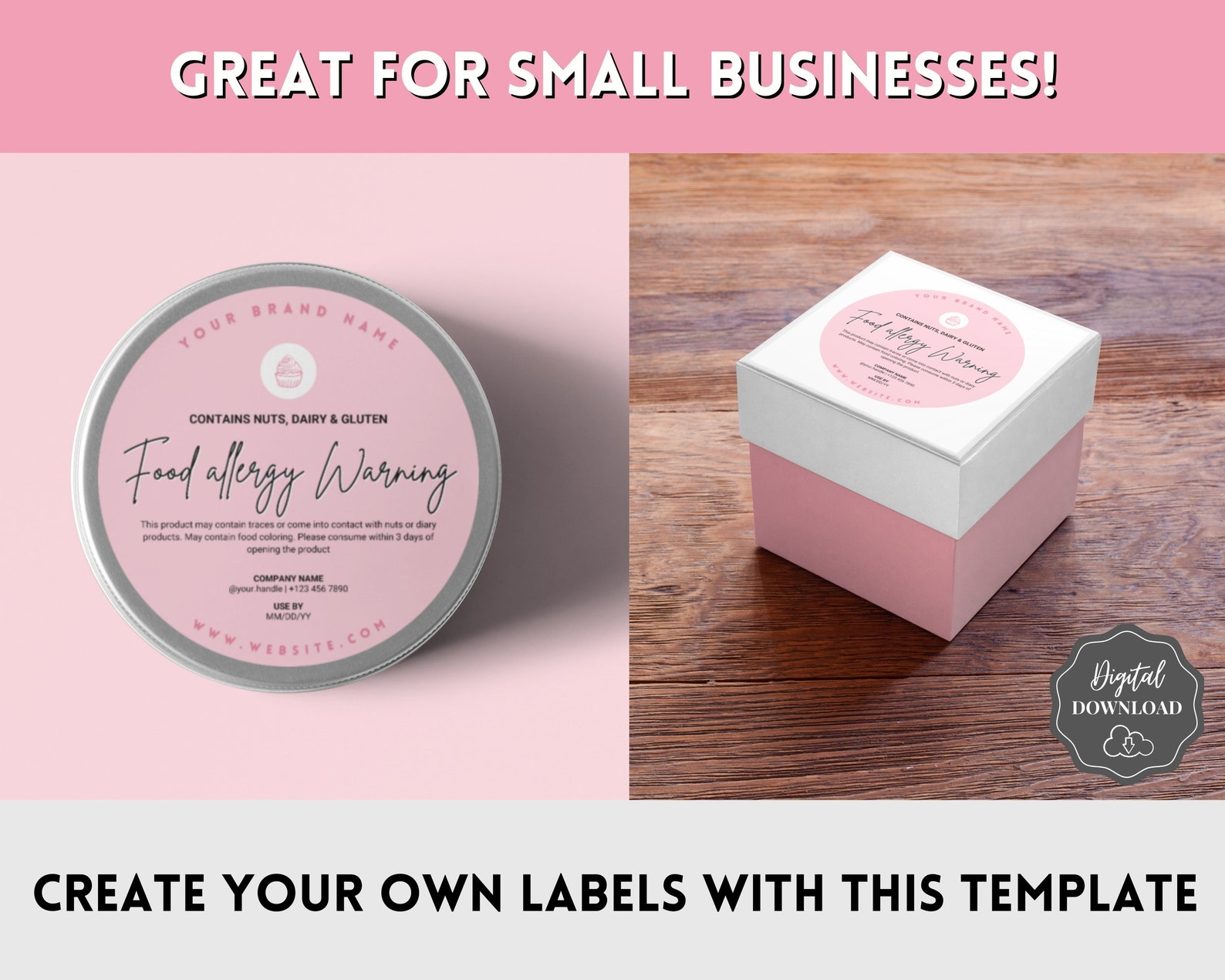EDITABLE Allergy Label Template Allergen Label Allergy | Etsy