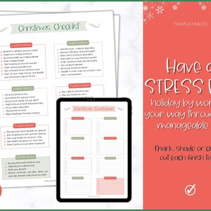 Christmas Countdown Checklist, Christmas Planner Printable, Holiday Planner Kit, Xmas Calendar, Organizer Binder, To Do List, Journal image 4