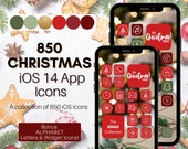 Christmas Theme iOS 14 App Icons, 850 Festive Xmas iPhone App Icons, Aesthetic Home Screen Icon & Widget, Winter, App Icon Covers, Holidays