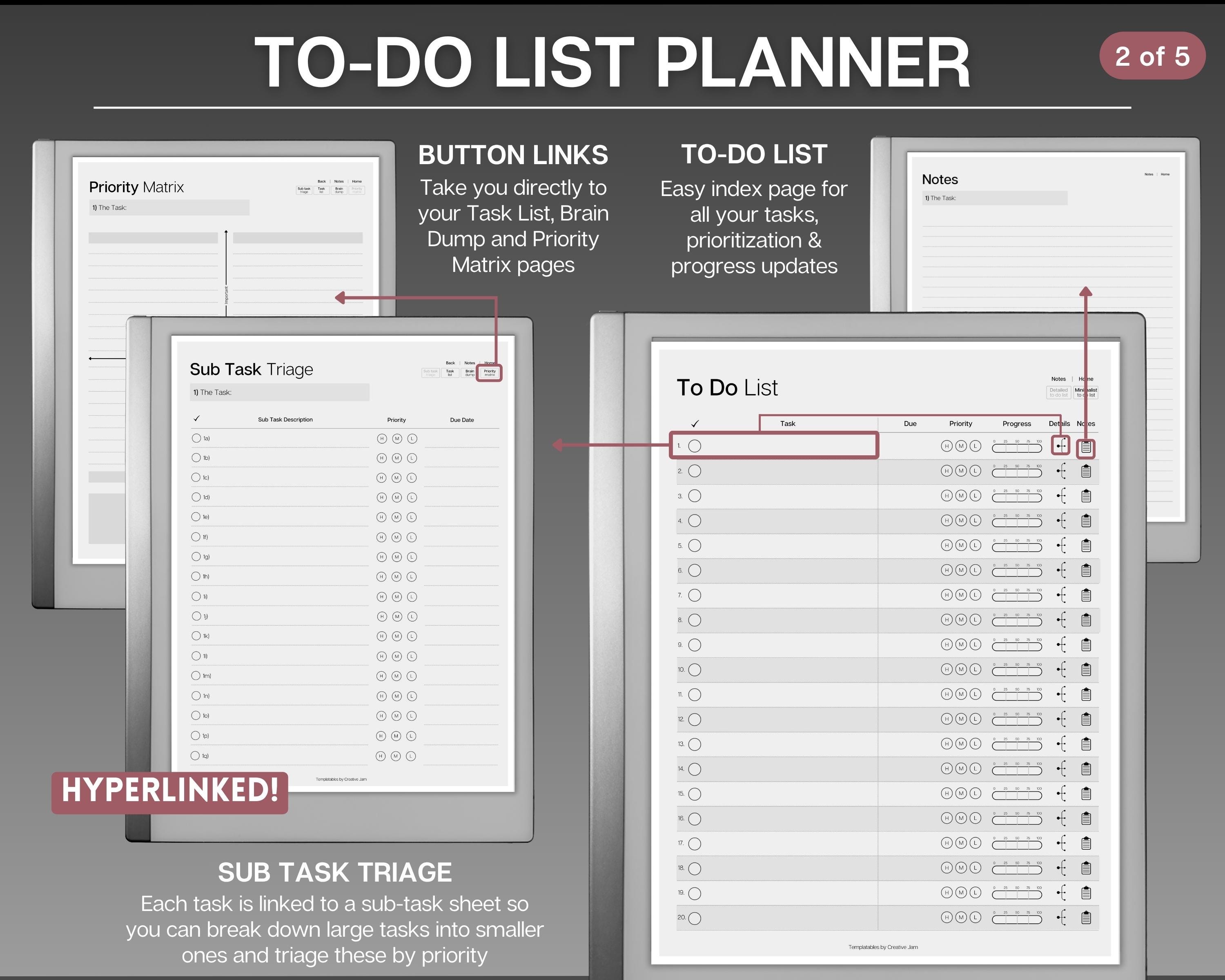 ESSENTIALS Template Pack for the Remarkable 2 | 2026 Daily Planner ...