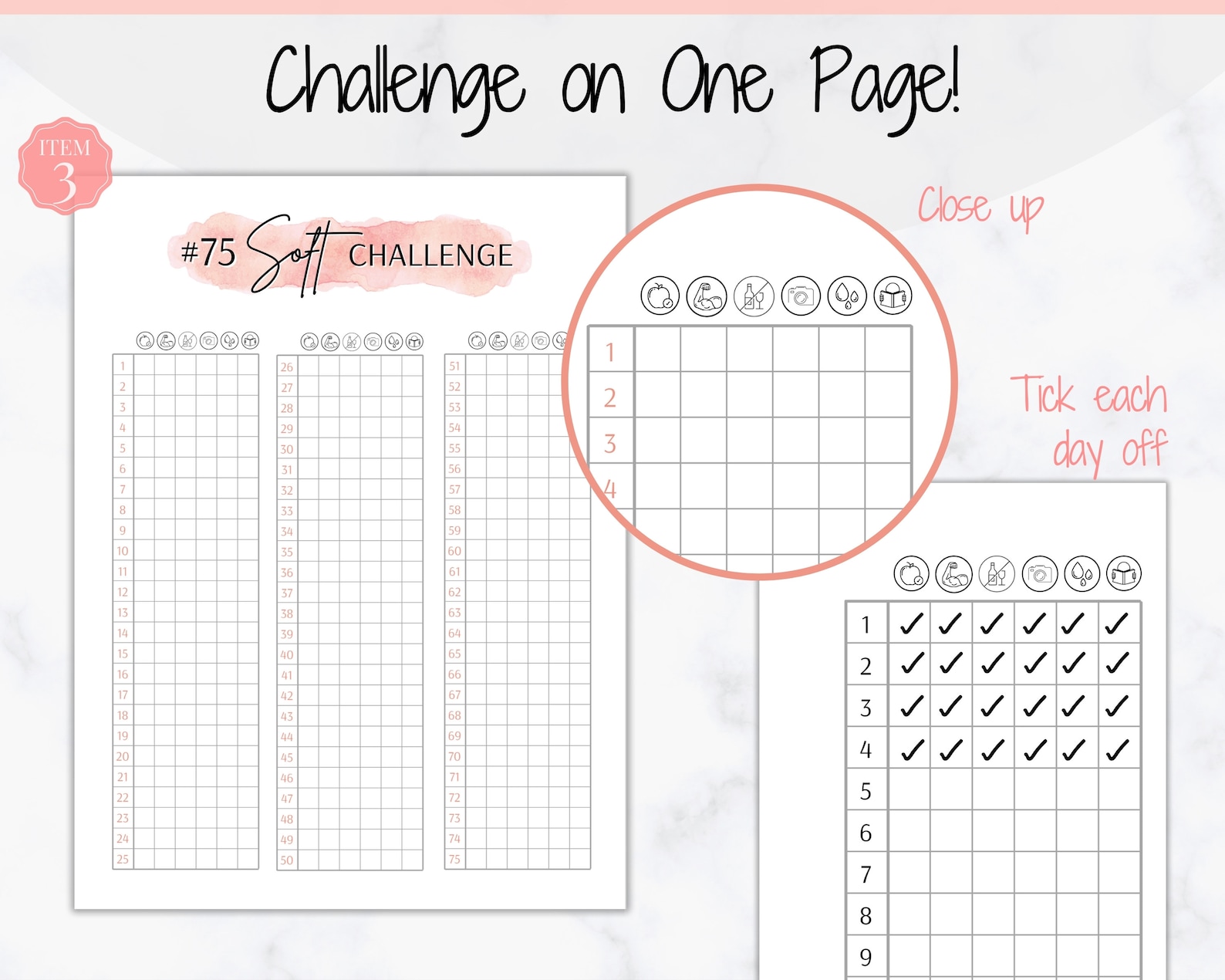 75 SOFT Challenge Tracker 75soft Printable 75soft Easier Etsy