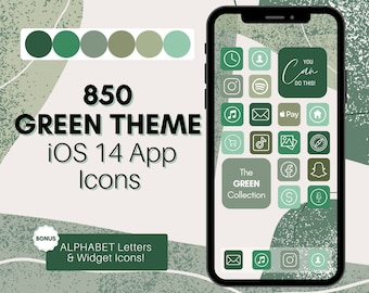 Green Theme iOS 14 App Icons, 850 Neutral Aesthetic iPhone App Icons,  Home Screen Icon & Widget, App Icon Covers, App Pack, Tropical Nature