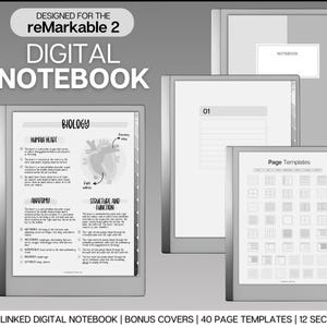 Può includere: Un quaderno digitale progettato per il tablet reMarkable 2. Il quaderno presenta una lezione di biologia sul cuore umano con illustrazioni e testo. Il quaderno include anche 40 modelli di pagina e 12 sezioni.