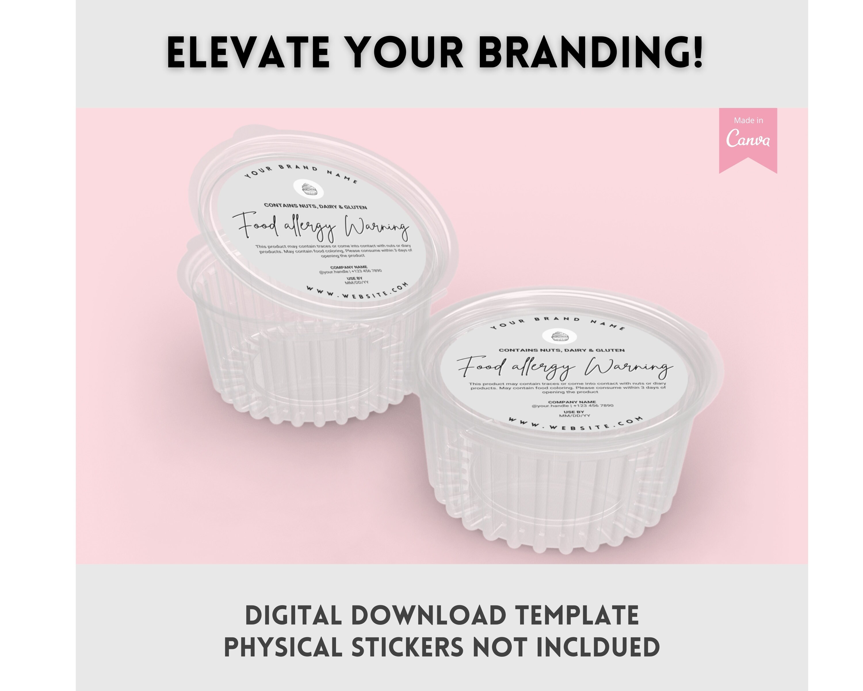 EDITABLE Allergy Label Template Allergen Label Allergy | Etsy