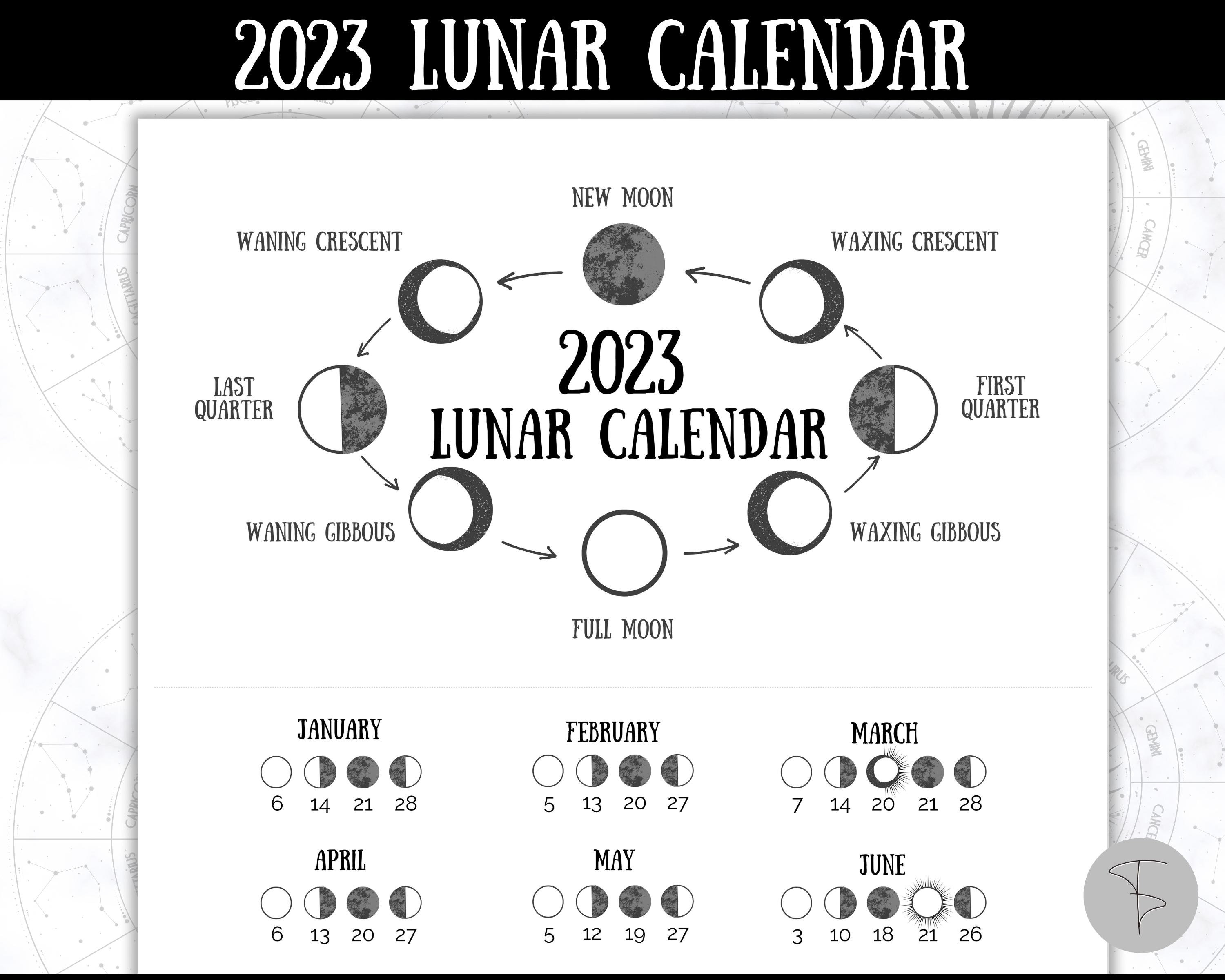 Moon Calendar 2024 Moon Phases Lunar Calendar Printable In, 47 OFF