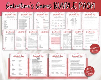 Galentines Day Spiele Bundle, 15 druckbare Spiele für Galentines, Galentines Partyspiel, Bingo, Trivia, Valentinstag Partyspiel, Girls Night