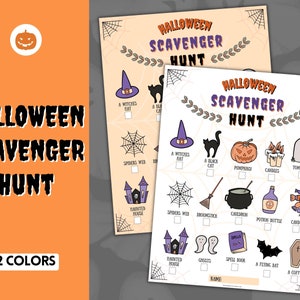 Kids Halloween Scavenger Hunt, Printable Party Game, Halloween Activities, Treasure Hunt, Trick or Treat Alternative, Kids Clues
