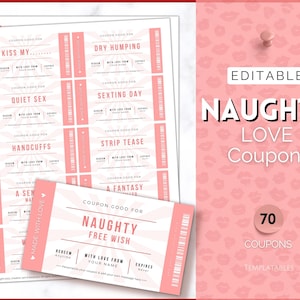 Sex Coupons, 70+ Frech Coupon Buch, Sexy Coupons Coupon Buch, Kinky Valentines Geschenk für ihn oder sie, Erwachsene Liebe Coupon Buch, Jubiläum