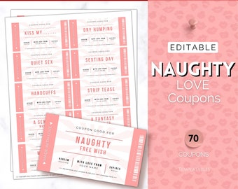 Sex Coupons, 70+ Naughty Coupon Book, Sexy Coupons Coupon Book,  Kinky Valentines Gift for him or her, Adult Love Coupon Book, Anniversary