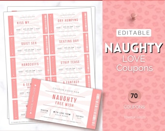 Sex Coupons, 70+ Naughty Coupon Book, Sexy Coupons Coupon Book,  Kinky Valentines Gift for him or her, Adult Love Coupon Book, Anniversary