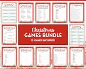 Christmas Activity BUNDLE! 13 Holiday Party Game Printables! Fun Family Activity Set, Virtual Xmas, Kids Adults, Office, Trivia, Guess, Feud