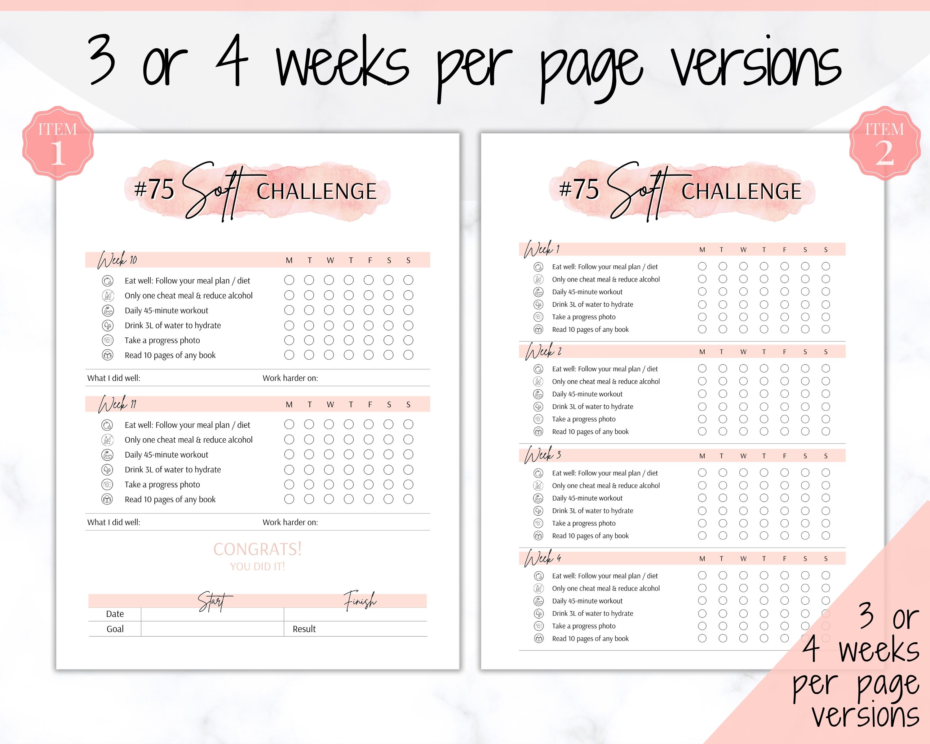 75 Soft Challenge Checklist Printable Free