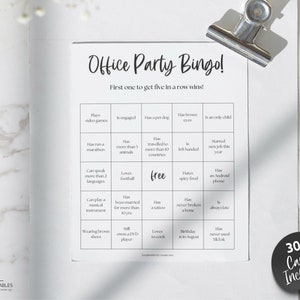 Get to know you Bingo, Icebreaker Bingo, Find the Guest who, Human Bingo, Mix and Mingle, Office Bingo, Workplace, Retirement, Office Party