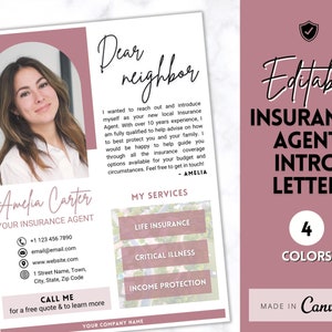 Insurance Broker Introduction Flyer Template, Life Insurance, Mortgage Agent, Personal Insurance, Editable Canva Template, Financial Advisor image 2