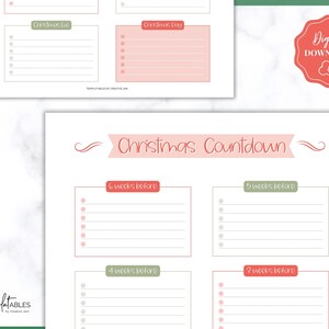 Christmas Countdown Checklist, Christmas Planner Printable, Holiday Planner Kit, Xmas Calendar, Organizer Binder, To Do List, Journal image 6