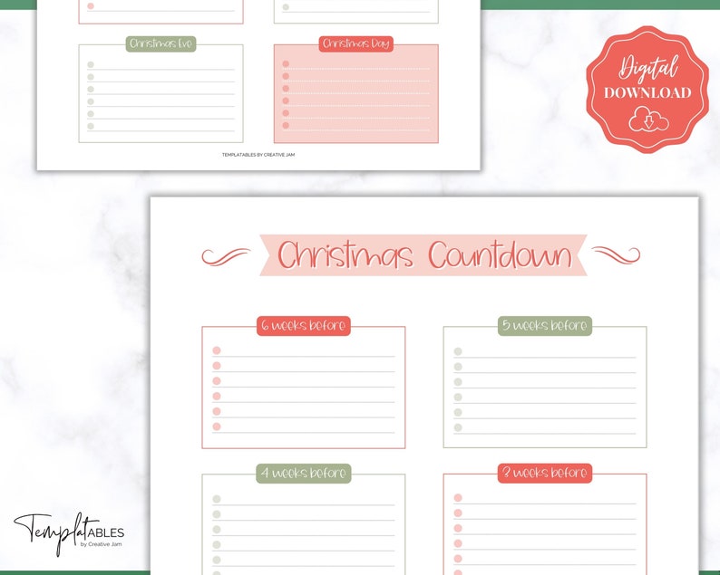 Christmas Countdown Checklist, Christmas Planner Printable, Holiday Planner Kit, Xmas Calendar, Organizer Binder, To Do List, Journal image 6