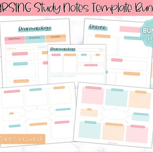 PAQUETE de notas de enfermería, Guía de estudio para estudiantes de enfermería imprimible, Mapa conceptual, Plantilla de enfermedad, Farmacología, Fisiopatología, Med Surg, Tarjeta de medicamentos