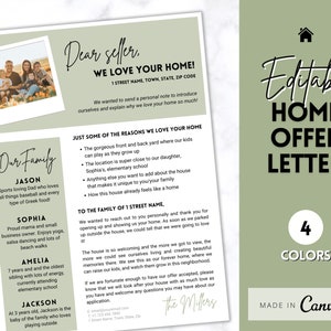 ¡Plantilla EDITABLE de carta de oferta de vivienda! Carta al vendedor, carta de oferta al comprador, marketing inmobiliario, agente inmobiliario, casa nueva, mudanza, alquiler