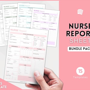 Nurse Report Sheet Bundle, 5 Colors, Nurse Brain Sheet, ICU Nurse Report, RN Nursing, New Grad, SBAR, Patient Assessment, Printable Template